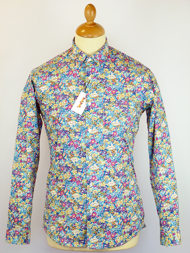 Wild Floral TUKTUK Retro 60s Psychedelic Mod Shirt