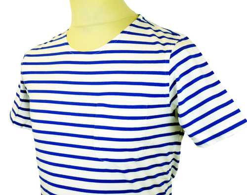 Nautical Stripe TukTuk Retro Indie Mod T-Shirt (W)