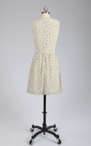 TULLE Retro Sixties Mod Blossom Design Waist Tie Mid Dress