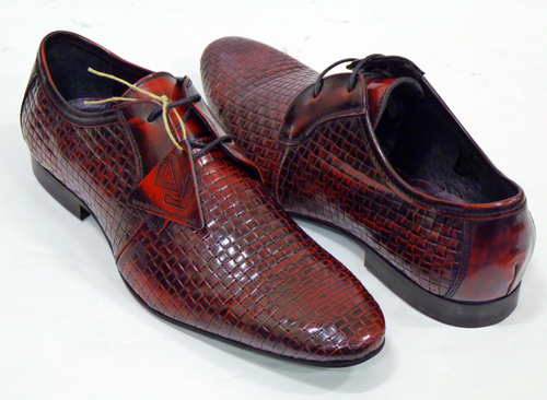 DELICIOUS JUNCTION Weaver Retro Mod Basket Weave Shoes Red