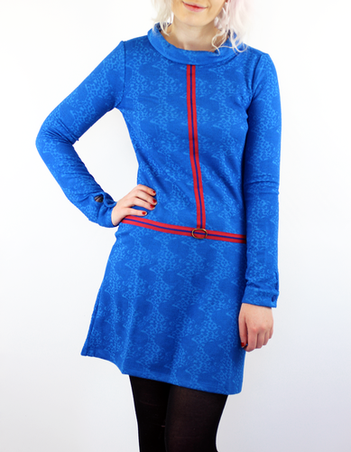 Digger WHO'S THAT GIRL Retro Mod 60s Dress Blue
