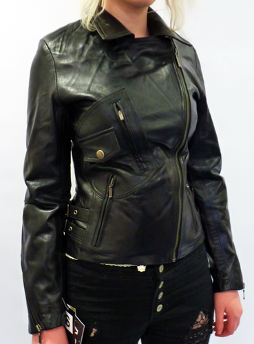 Rebecca - Retro 70s Indie Leather Biker Jacket (B)