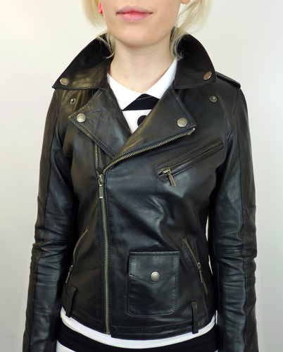 Lilly Retro Fifties Indie Leather Biker Jacket (B)